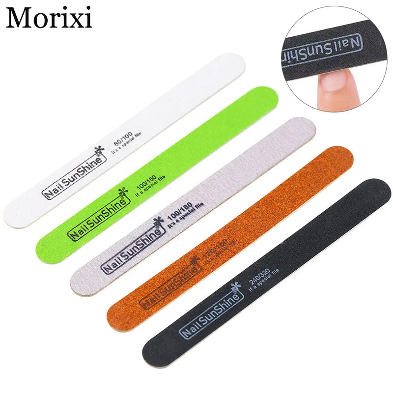 

5PCS/SET nail art buffer Ultra thin wood nail sand rubbing strip manicure double side file polishing strip nail files MZ175