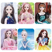 new 2021 60cm bjd doll set 13 fashion princess girl dress up toy 23 joint movable 4d simulation eyes children christmas gift