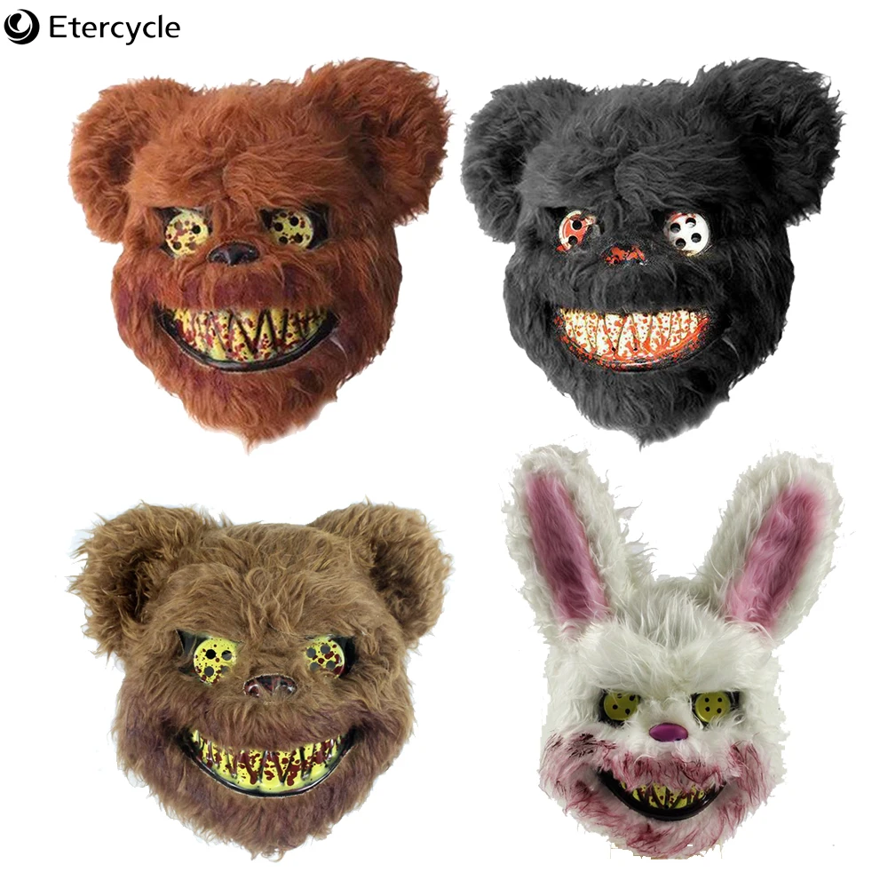 Хэллоуин маска ужасов животных Кролик Тедди плюшевые игрушки Косплей Маскарад