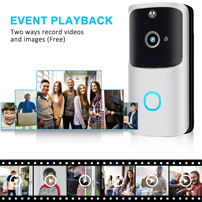 

WiFi Wireless Video Doorbell M10 Two-Way Welcome Smart PIR Doorbell Talk Smart Security HD Camera Home Alarm Door Bell