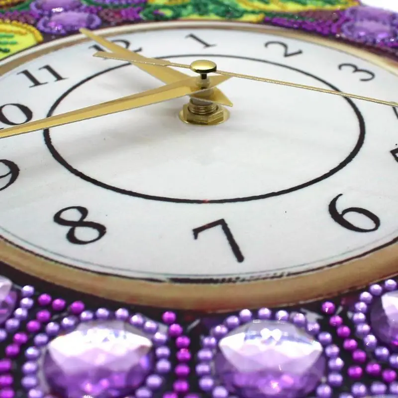 Алмазная картина часы DIY полная дрель виноград ПВХ шеврон специальная форма