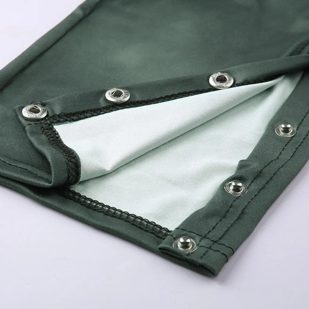 Модные обтягивающие кожаные женские брюки с заклепками узкие карманами высокой