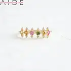 Женское кольцо из серебра 925 пробы, с разноцветным цирконием