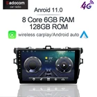 Автомобильный DVD-плеер Carplay, 6 ГБ + 128 Гб, 9 дюймов, DSP, Android 11,0, Авторадио, 4G, LTE, GPS-навигатор для Toyota Corolla E140150, 2006-2013, радио