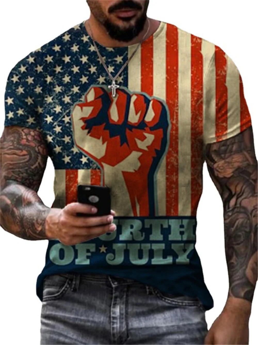 

Men's retro summer round neck short-sleeved shirt 3D printing pattern Harajuku streetwear shirt youth casual men's T-shirt