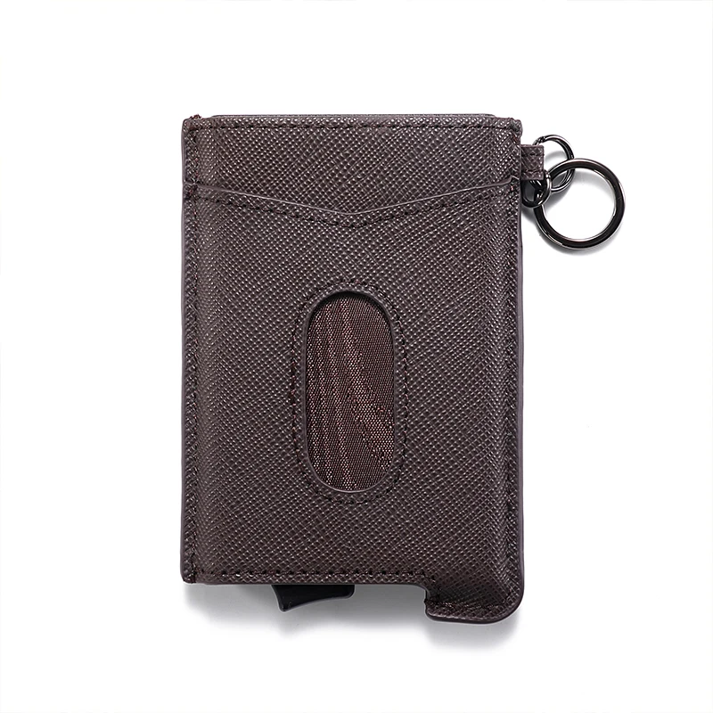 

Credit Card Holder Wallet Men Women Metal RFID Vintage Aluminium Bag Crazy Horse PU Leather Bank Cardholder Case Card Holder