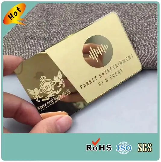 Gold mirror metal business cards custom mirror stainless steel cards