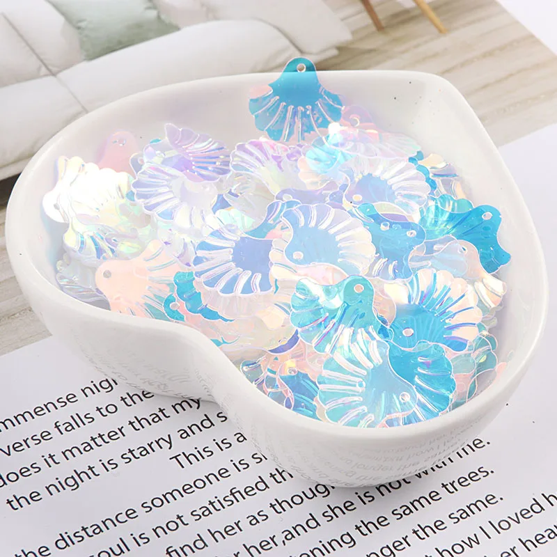 15 мм гребешок оболочки пайетки для рукоделия корпус вентилятора форма блестки