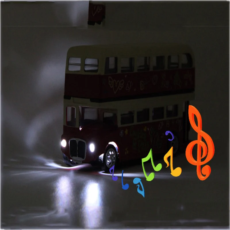 1:28 Simulation Alloy Car Double-Decker Bus Toy Sound And Light Sightseeing Model Children's Educational Toys Gift | Игрушки и хобби