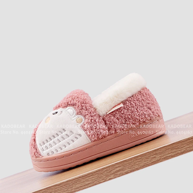 Детские домашние меховые плюшевые тапочки с медведем из мультфильма домашняя