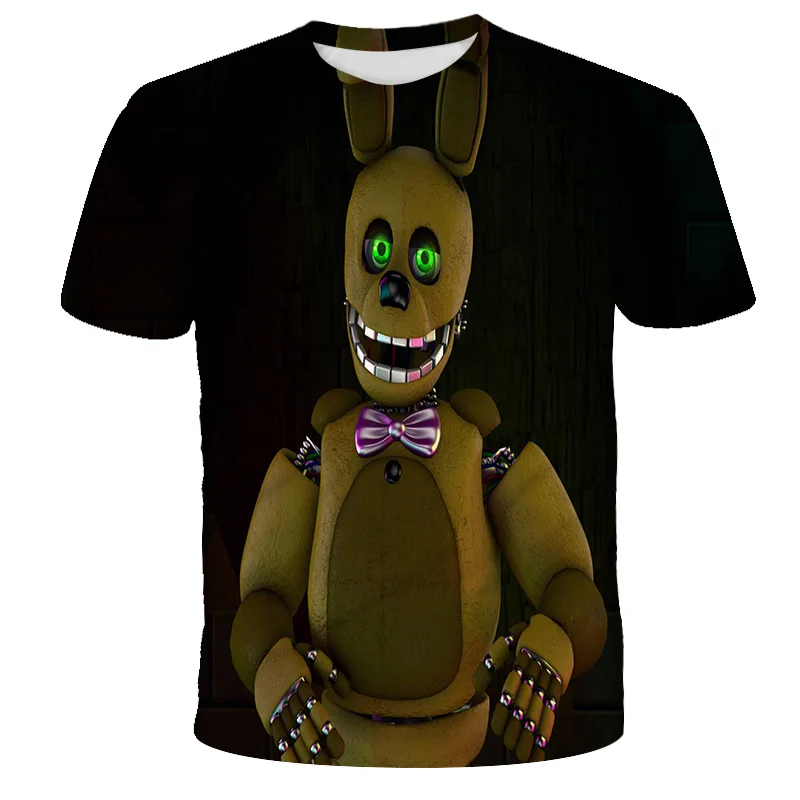 

2021 Freddie 4T-14T Years kids t shirt Five Nights 3D printed t-shirts boys girls fashion short sleeve tshirts FNAF Child t-shir