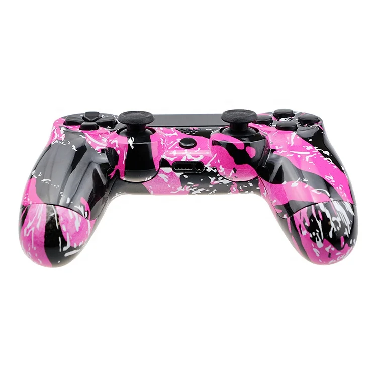 

Water Transfer Pink Splatter Shell Case For PS4 Controller Accessories
