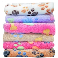 pet dog bed blanket soft fleece cat cushion blanket winter warm paw print pet cats cover blanket for small medium large dogs mat