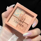 Палетка теней для век DIKALU, 4 цвета, блестящие, перламутровые, матовые, натуральные, водостойкие, легко наносящиеся, большая блестка тени для век TSLM1