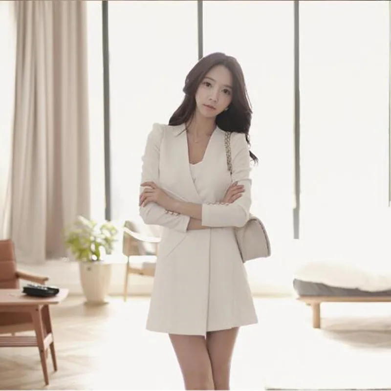 2019 Осень Лето Женское платье полный тонкий длинный рукав Мори тонкая талия мини