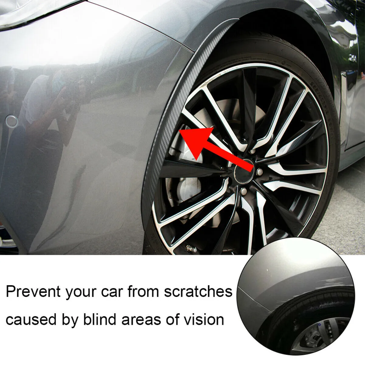 

Carbon Fiber Style Wheel Eyebrow Stickers Flares Trim Lips Protector Wheel Eyebrow Fender