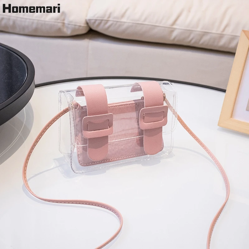 Женская прозрачная сумка желе Homemari летняя маленькая через плечо из прозрачного