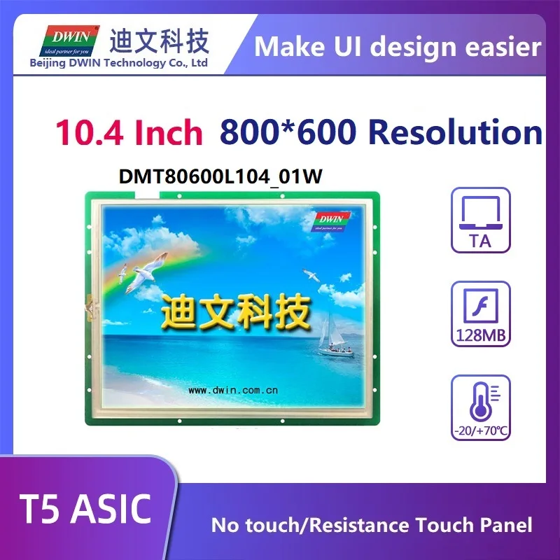 Sensível ao Toque Dwin Polegada Hmi Tela 65k Cores Uart Display Lcd Módulo Dmt80600l104_01w 10.4 800*600 Tft