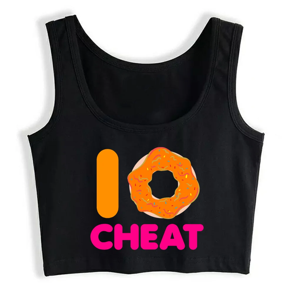 

Crop Top Women I Dont Cheat Donut Gothic Harajuku Grunge Emo Tank Top Female Clothes