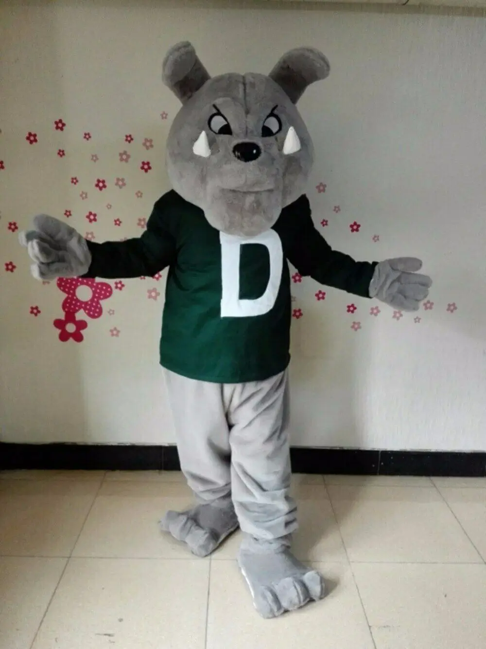 

Grey Bulldog Mascot Costume Suits Cosplay Party Game Outfits Clothing Advertising Promotion Carnival Halloween Adults Fursuita