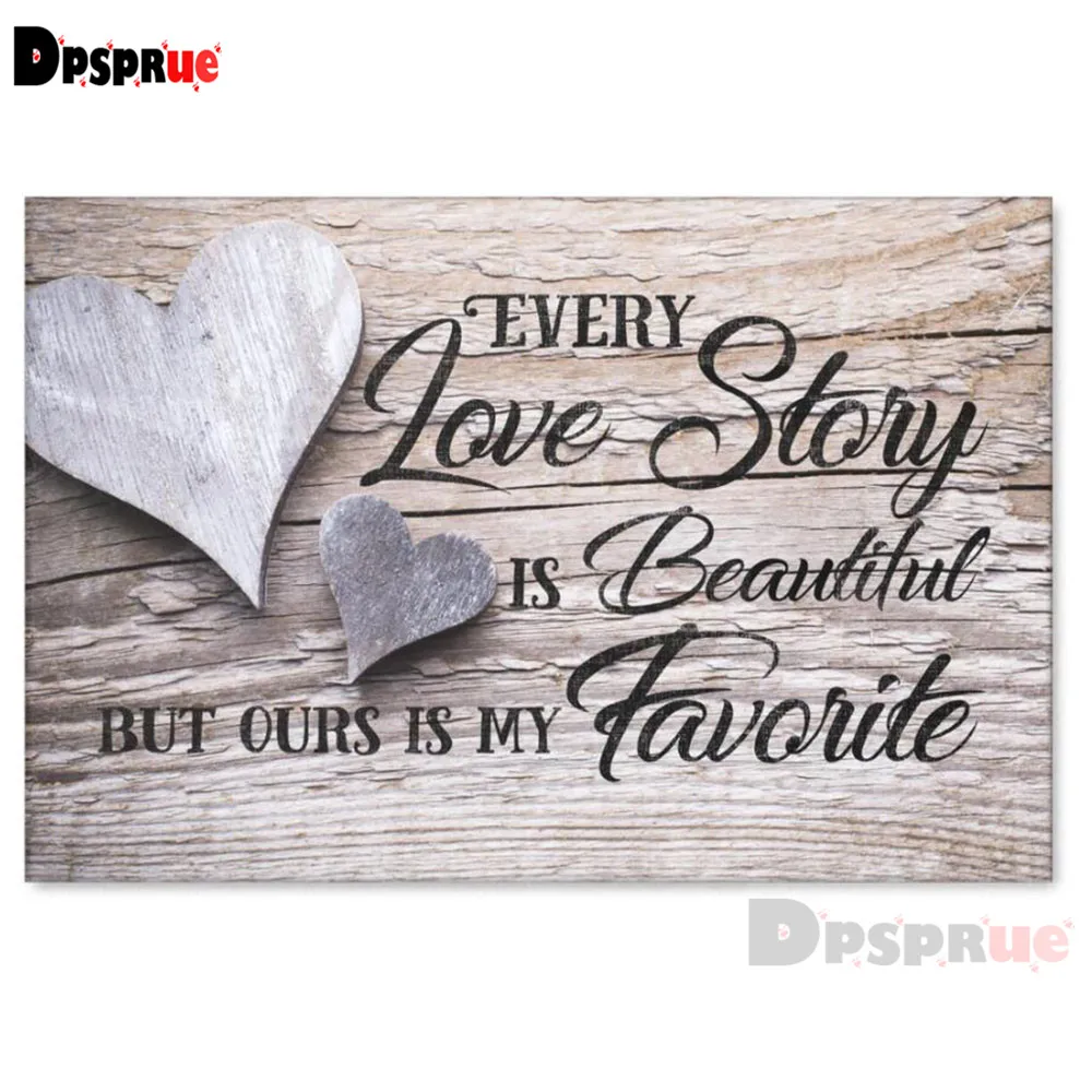 

Dpsprue Full Square/Round Drill 5D DIY Diamond Painting "Love" Diamond Embroidery Cross Stitch 3D Decor Gift DF106