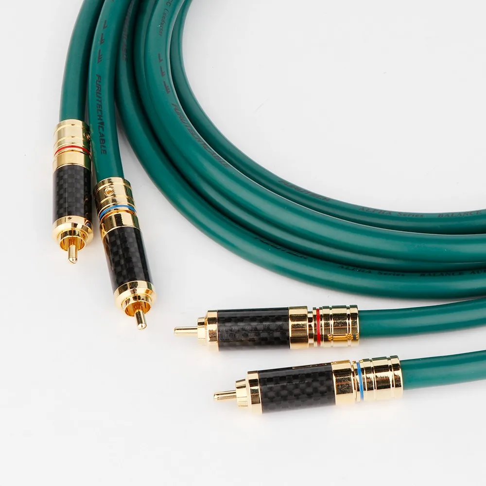 Furutech-cable de señal de cobre FA-220 OCC, cable de Audio, blindaje de cifrado, hilo de fibra de carbono chapado en oro