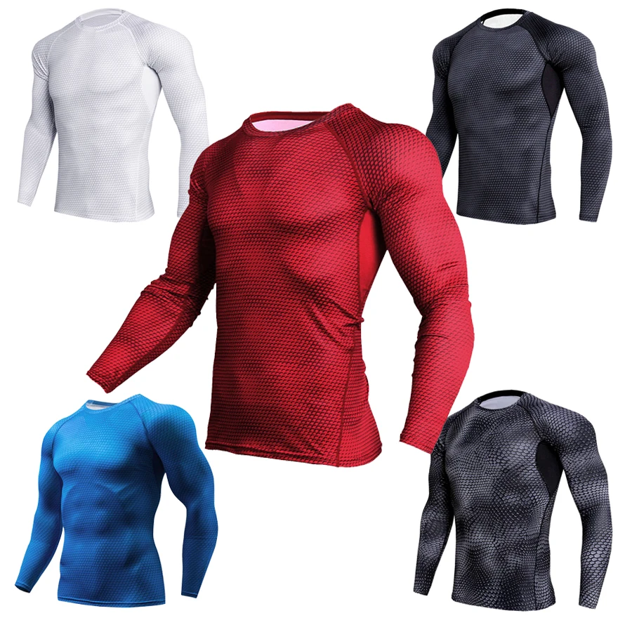 Модный облегающий спортивный мужской тренировочный Быстросохнущий джемпер для
