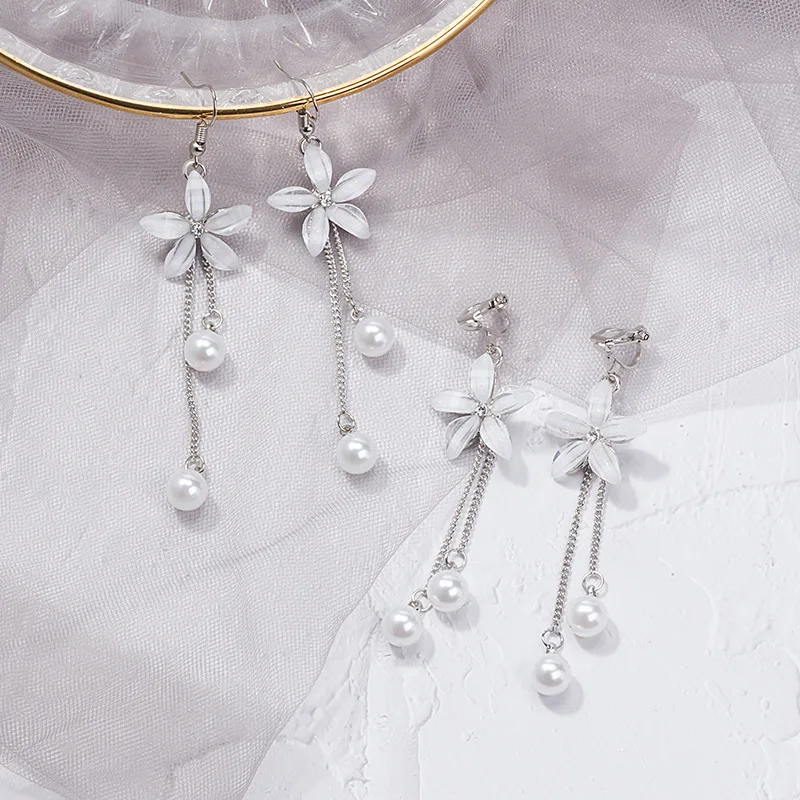 Женский небольшой свежий белый лепесток круг Форма Цветка удобный простой