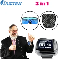 lastek 3 in 1 laser wrist watch 650nm protect glasses ems foot pad massager pain relief rhinitis diabetics hypertension therapy