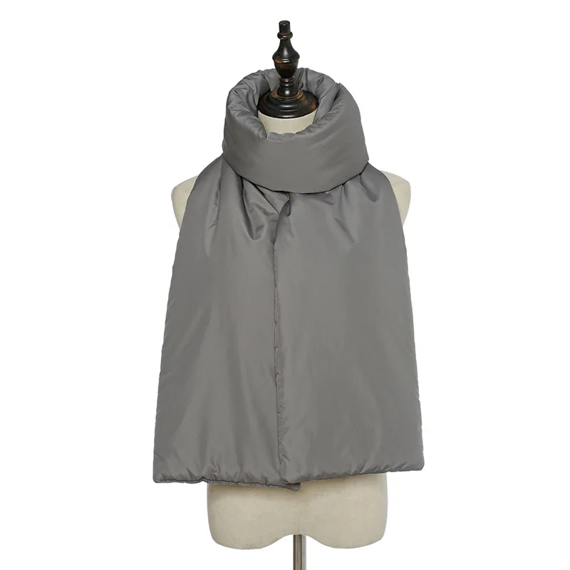 

Thick Warm Down Cotton Scarves Women Fashion Shawl 2021 New Winter Female Scarf Luxury Stole Solid Foulard Femme Winter Scarfs
