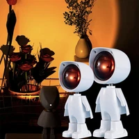 led astronaut robot projector night atmosphere light usb charge sunset stepless dimming selfie wall light for home decoration