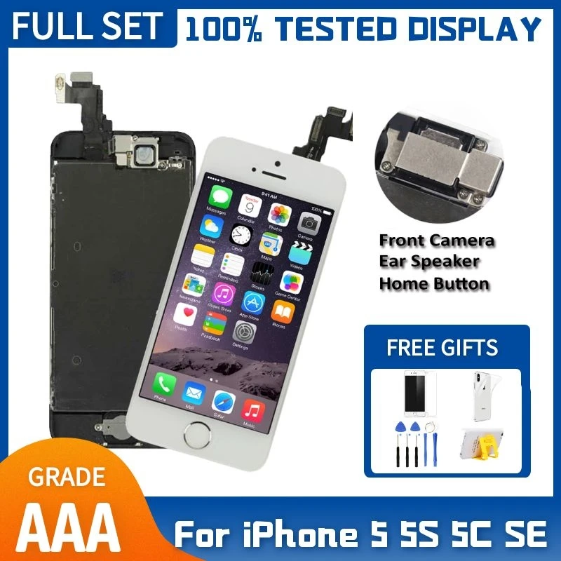 ЖК-дисплей AAA в сборе для iPhone 5 5C 5S SE сменный сенсорный стеклянный с дигитайзером +