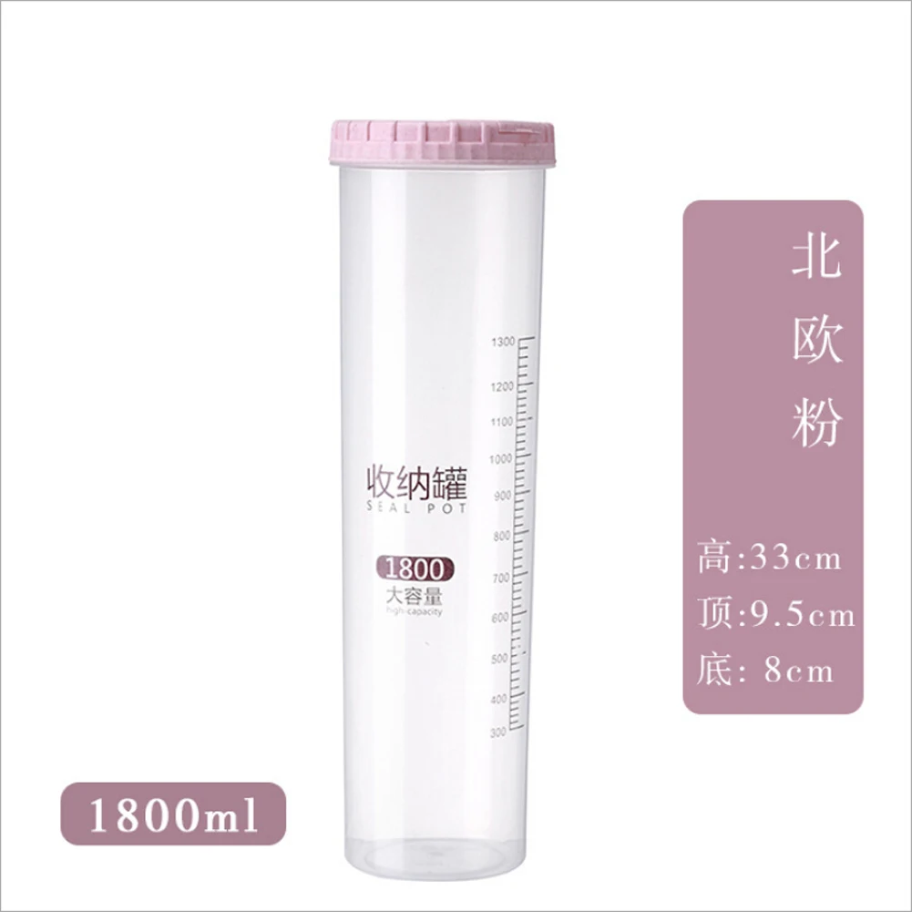 pink 1800ml Кухня сушеная еда крупа мука макаронные изделия контейнер для таблеток контейнер для риса герметичная коробка - Цвет: pink 1800ml