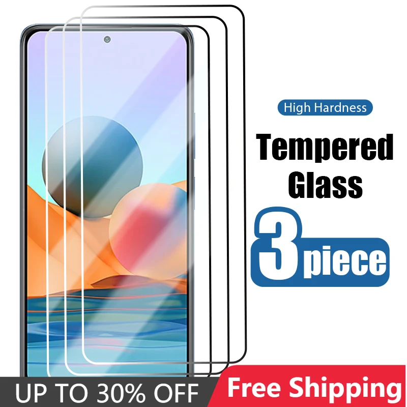 

3PCS Tempered Glass For Xiaomi Redmi Note 10 Pro 10 Pro Max 10 10 5G 10S Tempered Screen Protector For Rendmi 9 Pro 9 8 Pro 8