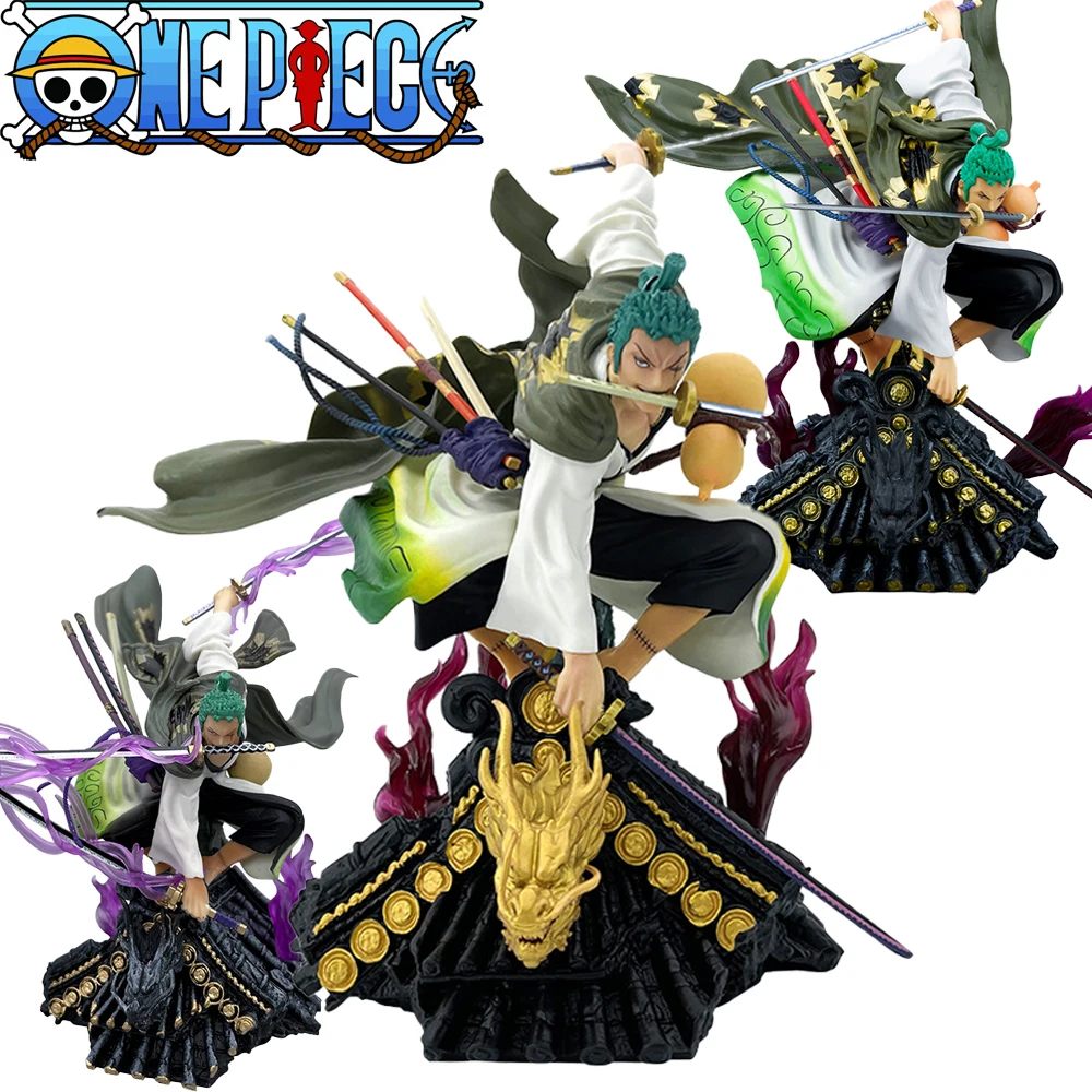 

One Piece Zoro Roof Sauron Action Figure Big Size Anime Gk Model Ornament Throne Scene Resin Statue Youth Toys