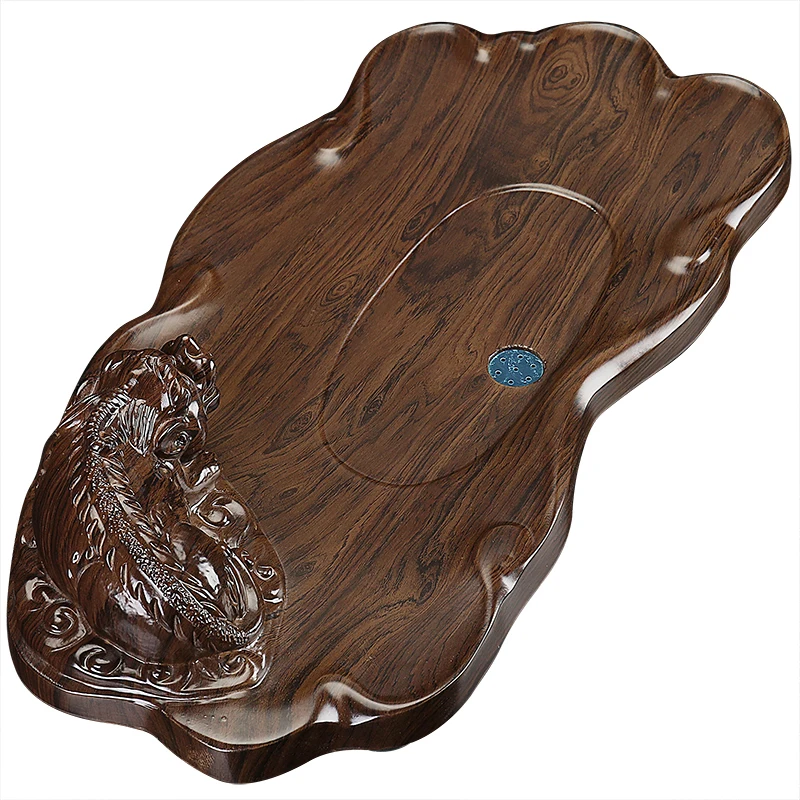 

Бамбуковый поднос для чая, поднос для чая в выдвижном ящике, поднос для хранения воды, простой домашний китайский чайный столик кунг-фу, зеле...