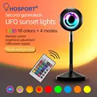 Обновленная Радужная лампа-проектор заката светильник, фон для дома, кофейни, настенное украшение с дистанционным управлением, лампы для заката