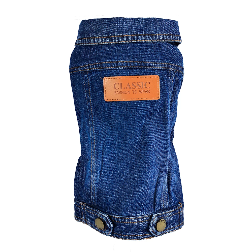 

Pet Puppy Autumn Clothes Dog Denim Coat Buckle Jacket for Puppy Small Dogs Cats French Bulldog Clothes Fashion Pet Dog Apparel