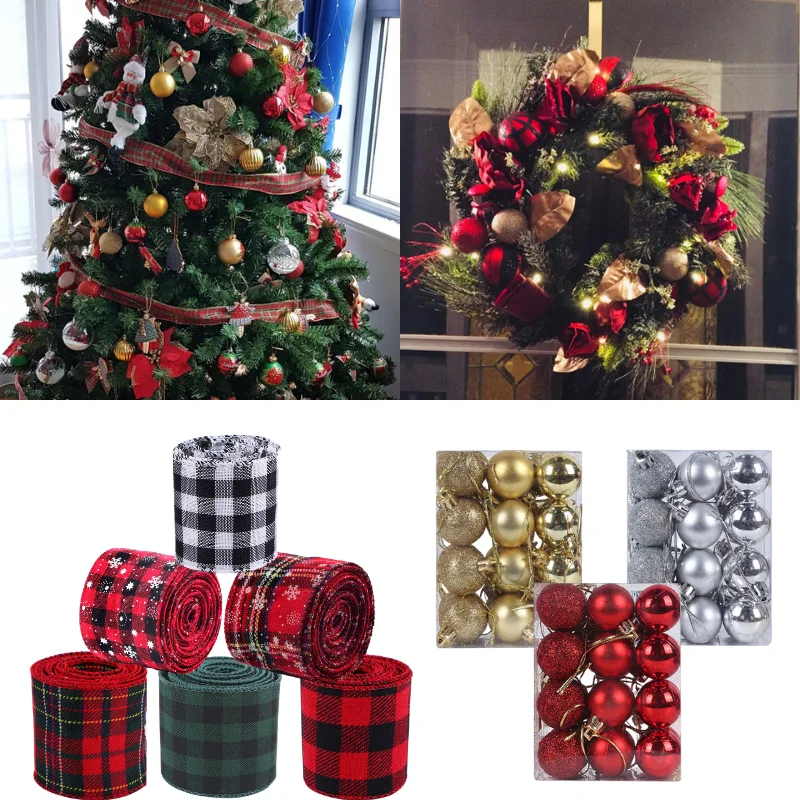 

Christmas decoration Christmas garland ribbon xmas tree hanging balls door Garland Ornaments for home xmas tree DIY Decoration