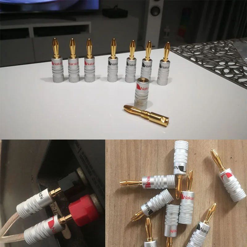 8 шт. динамик Nakamichi Банановый штекер разъем 4 мм банановый позолоченный для