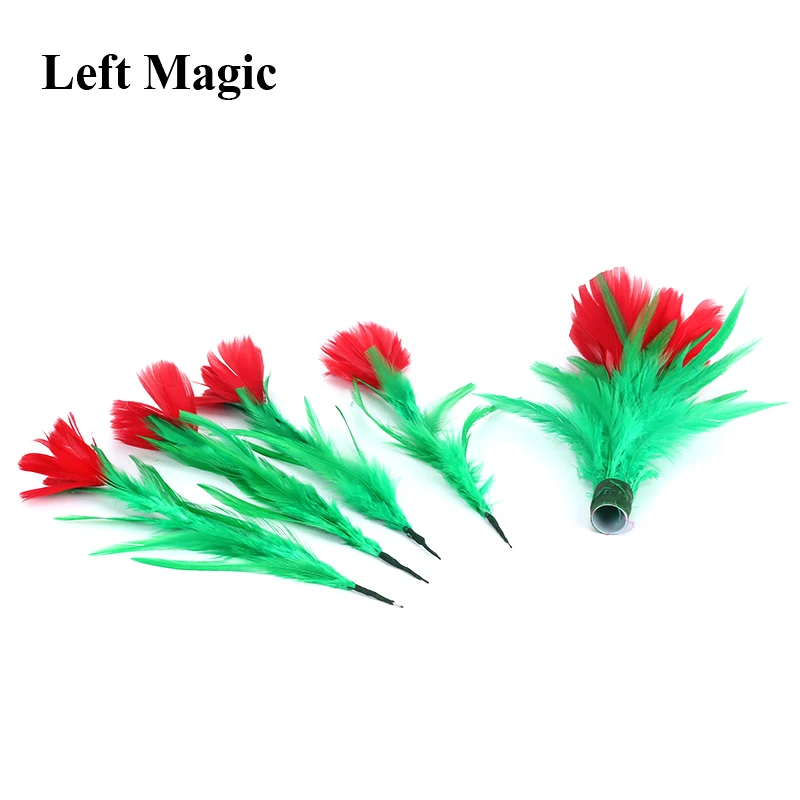 Волшебные фокусы один цветок-четыре перьевые цветы появляющиеся на сцене