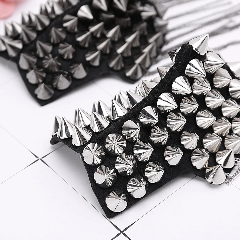 

Punk Gothic Tassel Stud Rivet Pin Brooch Epaulette Shoulder Mark Board Epaulet