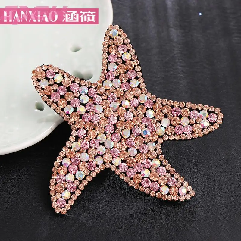 

headdress starfish clip Czech diamond top clip ball head plate hair card super flash duck clip crystal hairpin jewelry