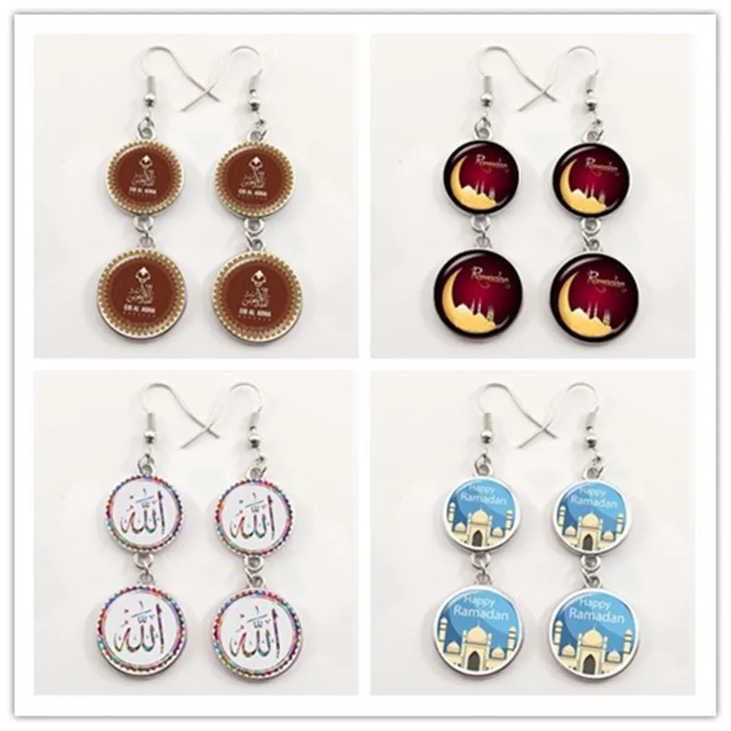 Новый подарок Рамадан серьги стеклянный купольный кулон пули арабские