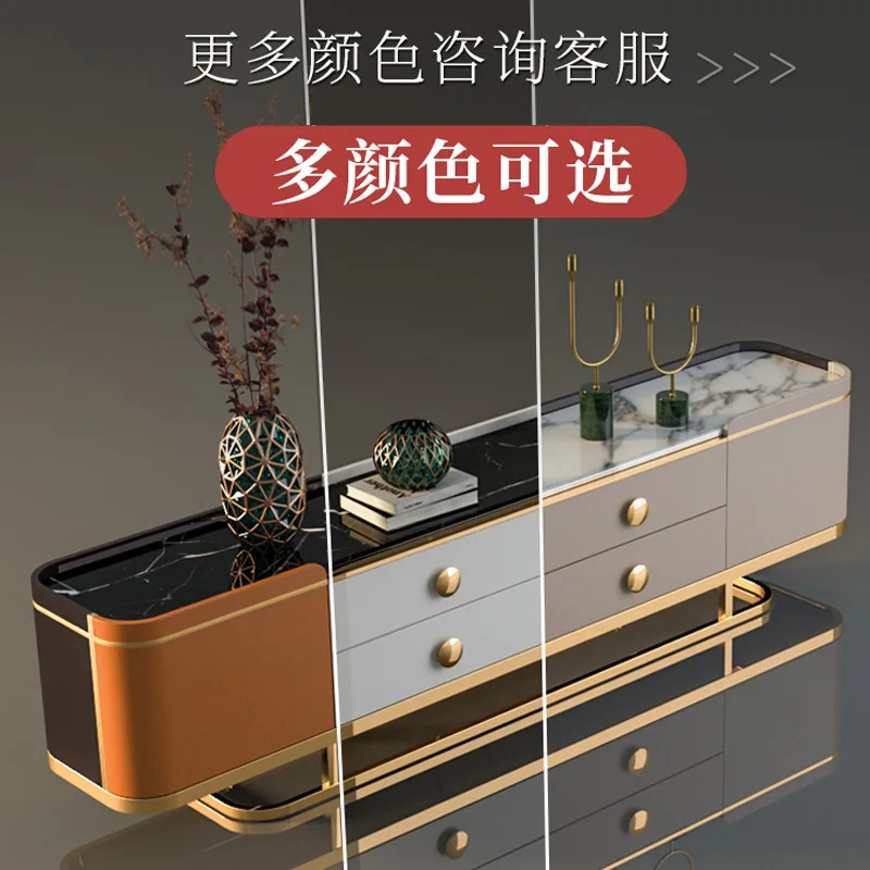 Мрамор чайный столик ТВ выдвижными полками комплект простой современный стиль