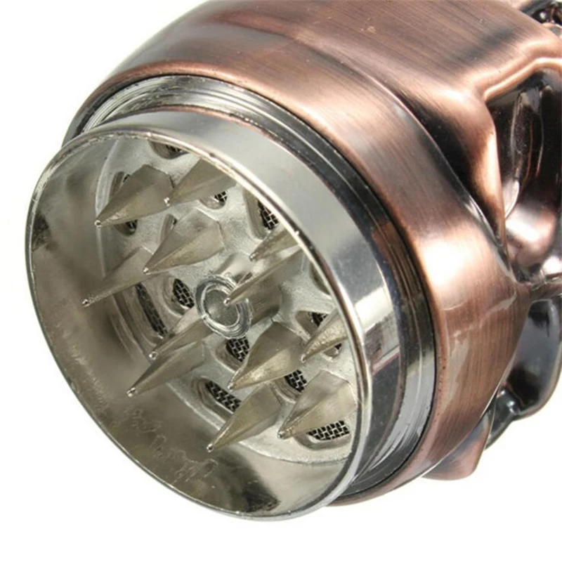 King Skull Manual Mill Smoke Detectors Metal Tobacco Spice Grinder Crusher Pollen Catcher Smoking Accessories | Дом и сад
