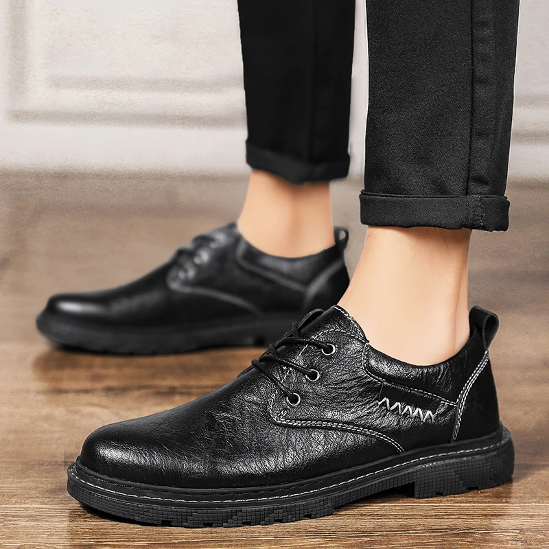 

Оксфорды мужские модельные туфли на шнуровке деловые кожаные минималистичные туфли для мужчин модные мужские модельные туфли
