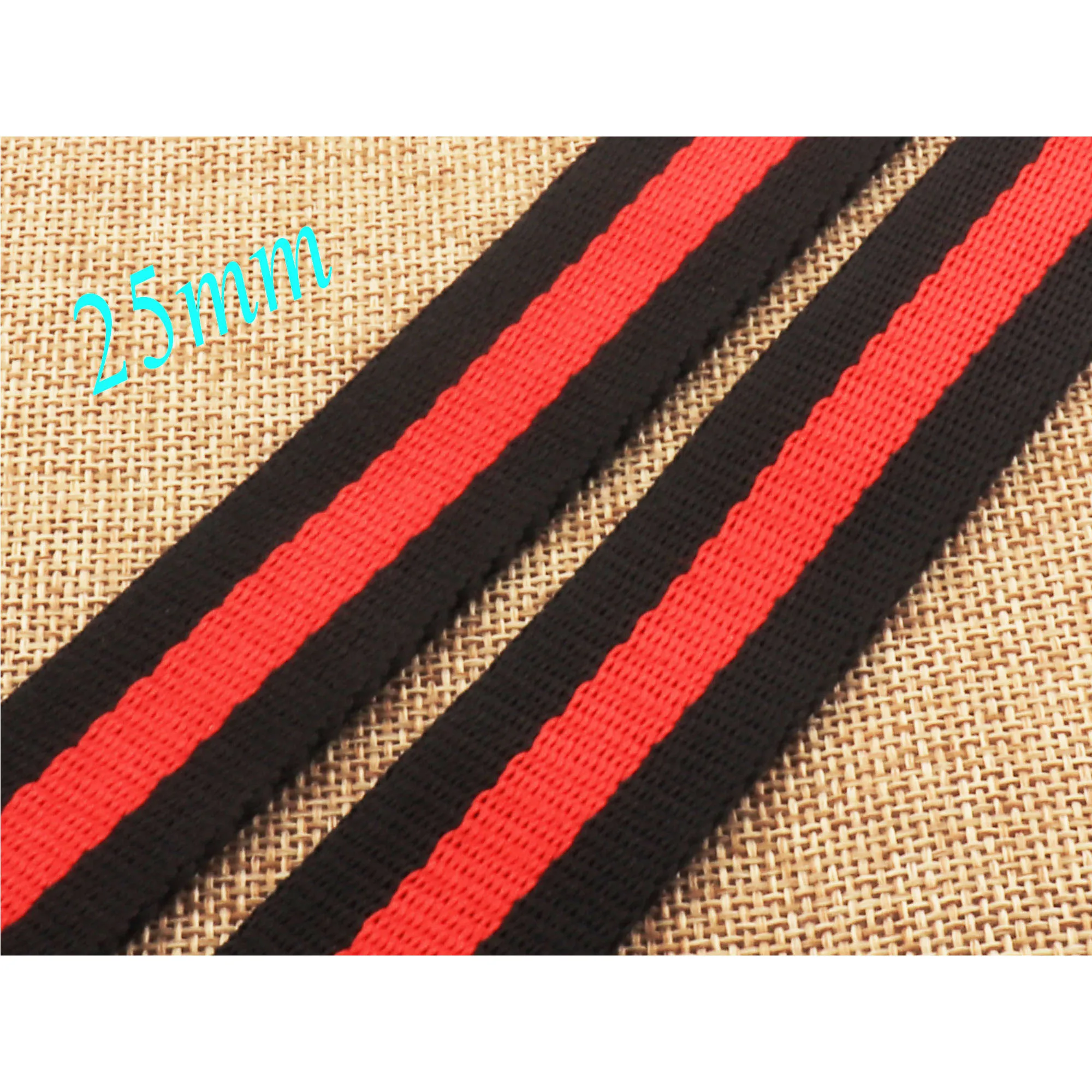1" Cotton Webbing Black Red Striped Soft Belt Key Fob Lanyard Bag Purse Leash Tote Handles 25mm | Дом и сад