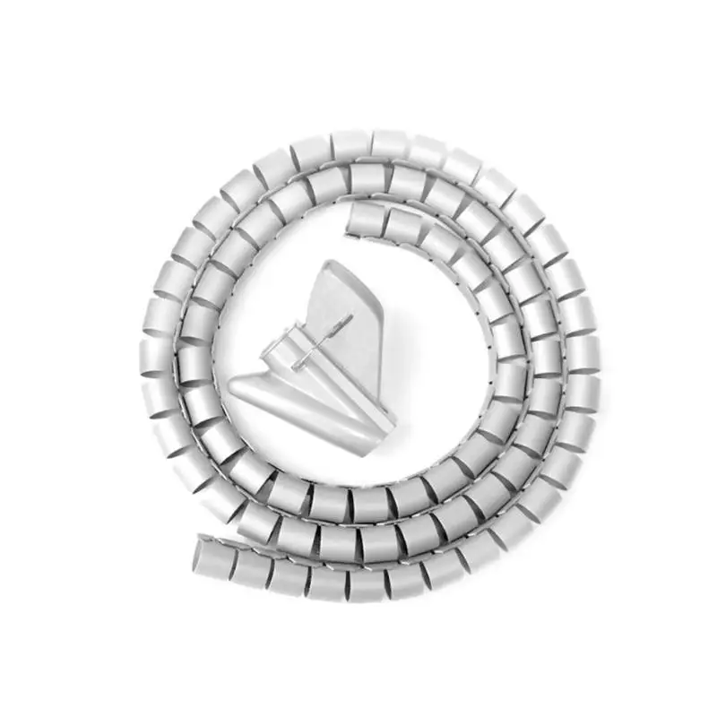 Белый 1 м Новая спиральная обмотка, рукав, лента, кабель, защитная линия, Полиэтиленовая покрытая кабельная линия, защитный рукав, провод управления - Цвет: Белый