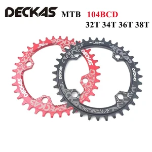 Звездочка Deckas 104BCD круглая 32T 34T 36T 38T, узкая широкая цепь, для горного велосипеда, 104 BCD